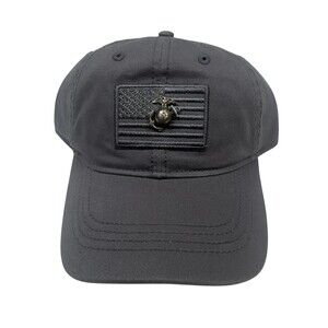Academy Sports + Outdoors USMC Flag Hat Mens Gray Adjustable Baseball Cap